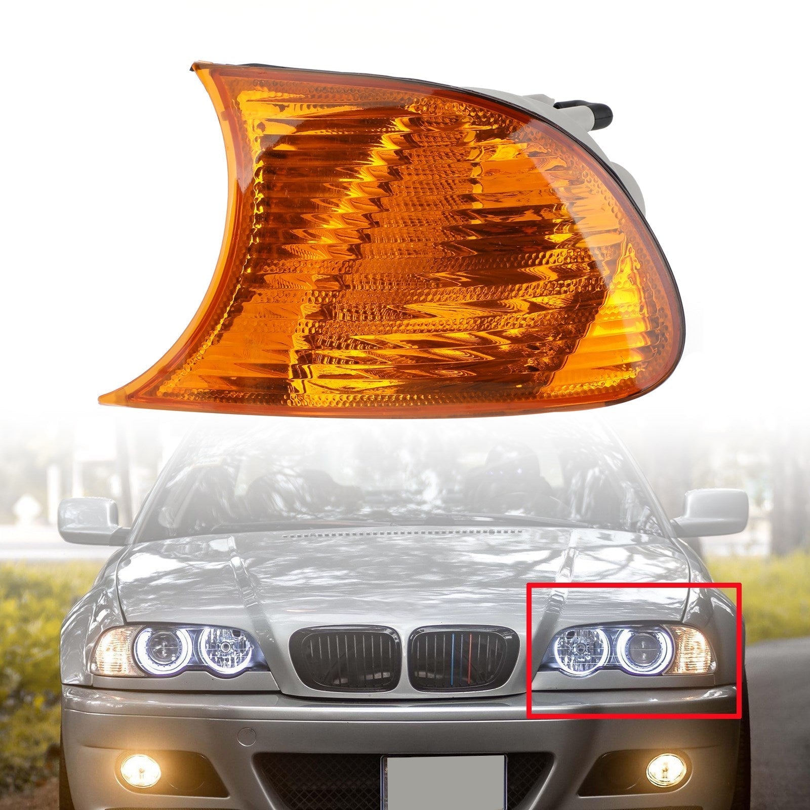 Feu D'angle Ambré Côté Gauche BMW Série 3 E46 Coupé 1998-2001 - vue de face - Becquet Voiture