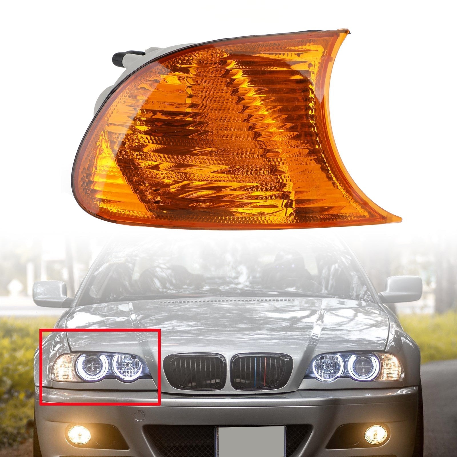 Feu D'angle Droit Ambré BMW Série 3 E46 Coupé 1998-2001 - vue de face - Becquet Voiture