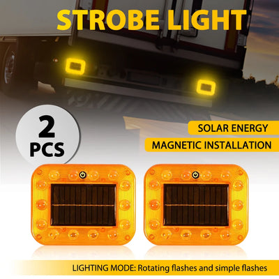 Feu de Sécurité LED Solaire Magnétique Anti-Collision Voiture - détail du montage - Becquet Voiture