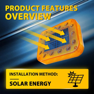 Feu de Sécurité LED Solaire Magnétique Anti-Collision Voiture - packshot studio - Becquet Voiture