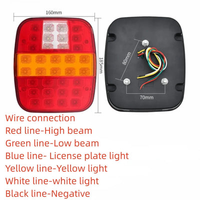 Feu LED Multifonction Plaque Immatriculation 12V 24V Remorque - vue arrière - Becquet Voiture