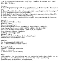 Feu Stop Arrière Haut Niveau LED Seat Ibiza 6J 6J0945097A - vue de trois-quarts 2 - Becquet Voiture