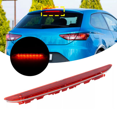 Feu Stop Arrière LED Haut Niveau Lentille Rouge Seat Leon 5F 2011-2016 - vue de face - Becquet Voiture