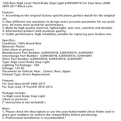 Feu Stop Arrière LED Haut Niveau Seat Leon 1P Facelift - vue arrière 2 - Becquet Voiture