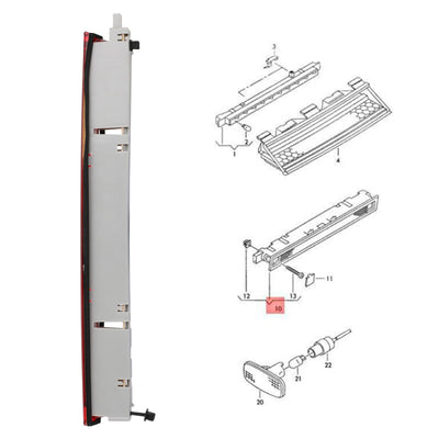 Feu Stop Central Haut Niveau Pour Audi A6 Allroad Quattro 4B9945097A Rouge - vue de trois-quarts - Becquet Voiture