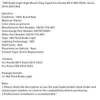 Feu Stop Surélevé LED Honda HR-V HRV Vezel Acura 2014-2022 Rouge - installé sur véhicule 2 - Becquet Voiture