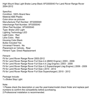 Feu Stop Surélevé Noir Land Rover Range Rover XFG000040 - vue de trois-quarts 2 - Becquet Voiture