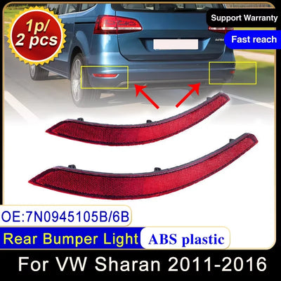 Feux Antibrouillard Arrière Réflecteur VW Sharan 2011-2016 - vue de face - Becquet Voiture