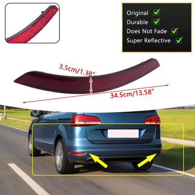 Feux Antibrouillard Arrière Réflecteur VW Sharan 2011-2016 - vue de profil - Becquet Voiture