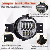 Feux Antibrouillard LED Dodge Ram 1500 2002-2008 Paire - vue arrière - Becquet Voiture
