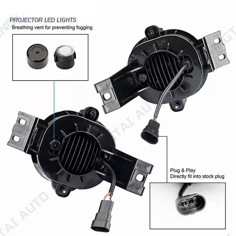 Feux Antibrouillard LED Dodge Ram 1500 2002-2008 Paire - vue de trois-quarts - Becquet Voiture