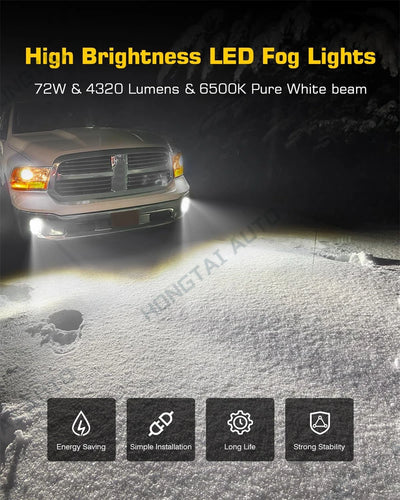 Feux Antibrouillard LED Dodge Ram 1500 2013-2022 DRL Diurne - vue de trois-quarts - Becquet Voiture