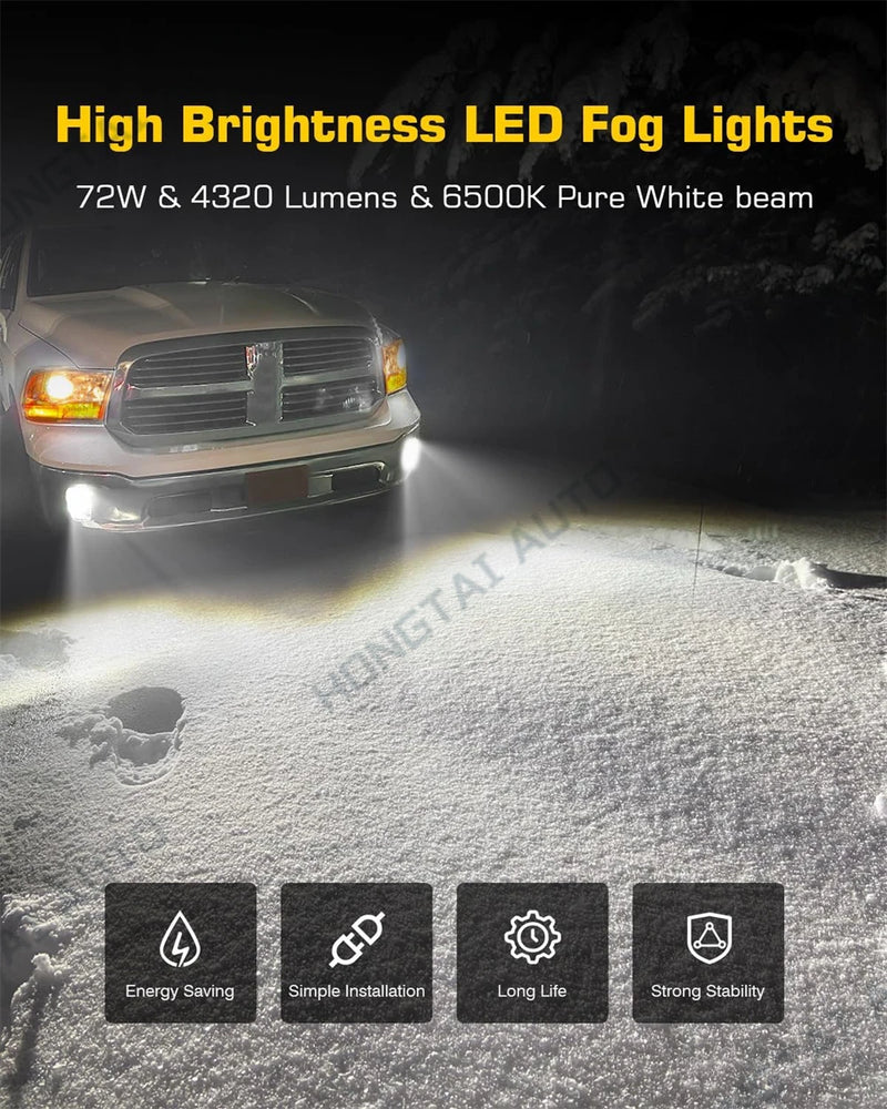 Feux Antibrouillard LED Dodge Ram 1500 2013-2022 DRL Diurne - vue de trois-quarts - Becquet Voiture