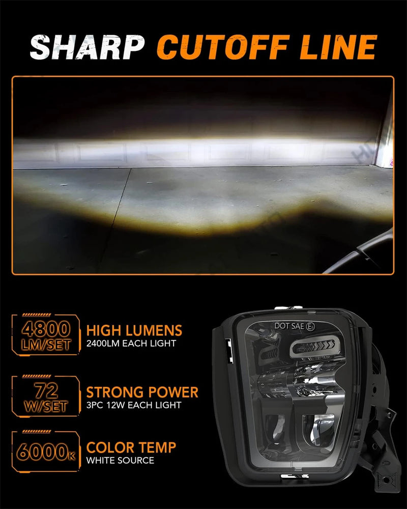 LED Fog Lights Dodge Ram 1500 2013-2022 - rear view - Becquet Voiture