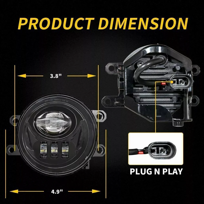 Feux Antibrouillard LED Jeep Renegade 2015-2018 Lentille - vue arrière - Becquet Voiture
