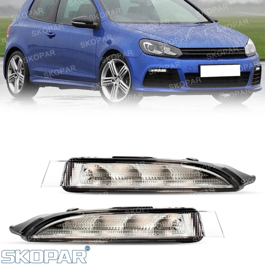 Feux Antibrouillard LED Volkswagen Golf 6 MK6 R20 2009-2013 - vue de face - Becquet Voiture