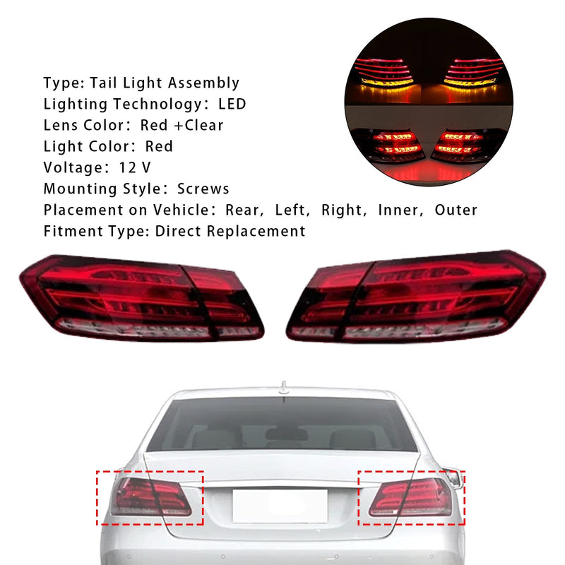 LED-Rückleuchten Mercedes E-Klasse W212 E250 bis E63 AMG 2014 - am Fahrzeug montiert - Becquet Voiture