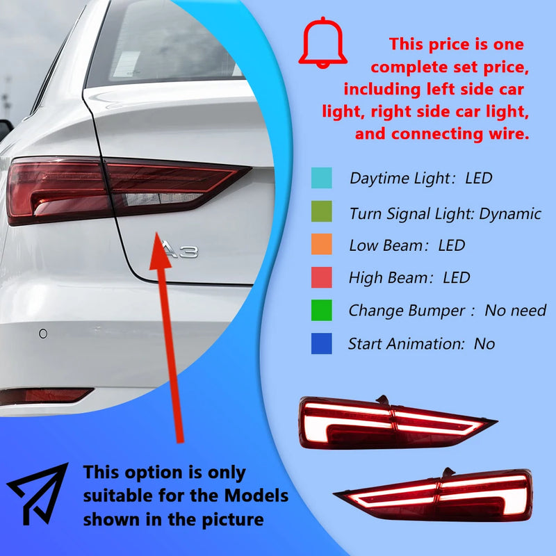 LED-Rückleuchten Audi A3 2013-2020 dynamisch S-Line - Montagedetail - Becquet Voiture