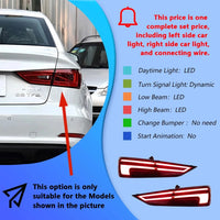 LED-Rückleuchten Audi A3 2013-2020 dynamisch S-Line - Nahansicht - Becquet Voiture