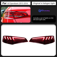 LED-Rückleuchten Audi A3 8V Sportback 2013-2016 - Montagedetail - Becquet Voiture