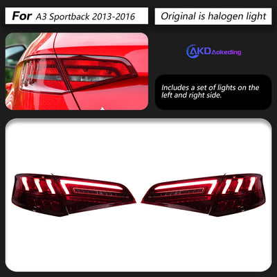 Feux Arriere LED Audi A3 8V Sportback 2013-2016 - détail du montage - Becquet Voiture
