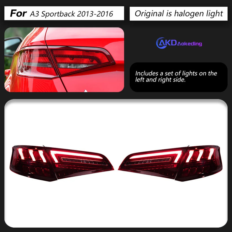 LED-Rückleuchten Audi A3 8V Sportback 2013-2016 - Montagedetail - Becquet Voiture
