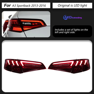 Feux Arriere LED Audi A3 8V Sportback 2013-2016 - vue rapprochée - Becquet Voiture