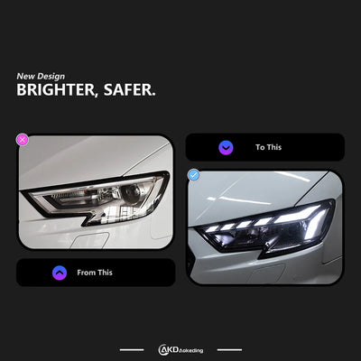 Feux Arrière LED Audi A3 S3 8V 2013-2021 - vue de profil - Becquet Voiture