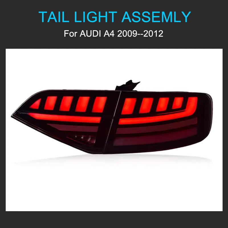Dynamic LED Taillights Audi A4 2009-2012 - three-quarter view - Becquet Voiture