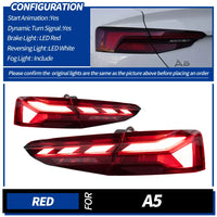 Feux Arriere LED Audi A5 S5 2008-2020 4 Pieces - en situation - Becquet Voiture