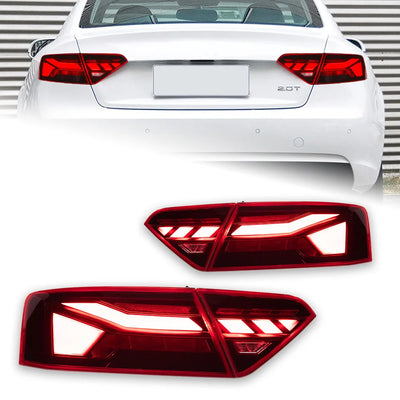 Feux Arriere LED Audi A5 S5 2008-2020 4 Pieces - vue de face - Becquet Voiture