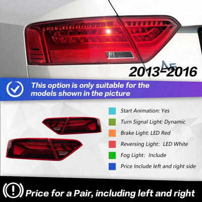 Feux Arriere LED Audi A5 S5 2008-2020 4 Pieces - vue rapprochée - Becquet Voiture