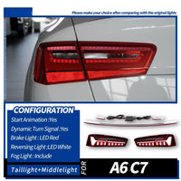 LED-Rückleuchten Audi A6 C7 (2012–2015) Plug & Play dynamisch - Draufsicht - Becquet Voiture
