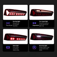 LED-Rückleuchten Audi A6 C7 (2012–2015) Plug & Play dynamisch - Dreiviertelansicht - Becquet Voiture