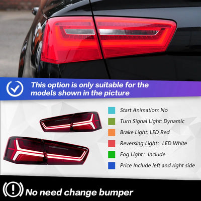 Feux Arriere LED Audi A6 C7 2012-2015 Set 4 Pieces - détail du montage - Becquet Voiture