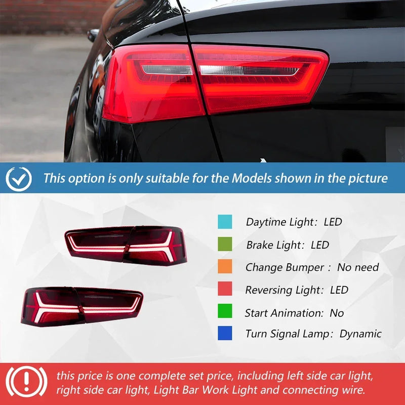 LED-Rückleuchten Audi A6 C7 S6 Fischgräten-Optik - Montagedetail - Becquet Voiture