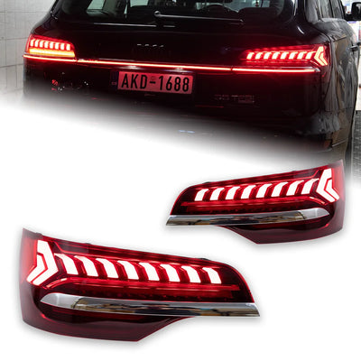 Feux Arriere LED Audi Q7 2006-2015 Style Tuning RS - vue de face - Becquet Voiture