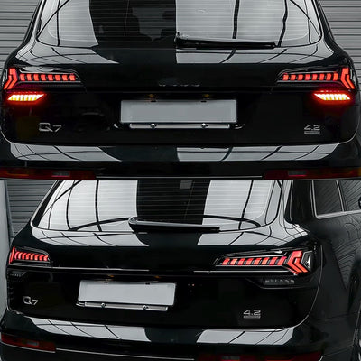 Feux Arriere LED Audi Q7 4L Noir Rouge Fonce - vue arrière - Becquet Voiture