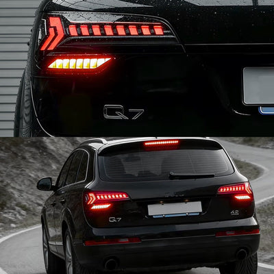 Feux Arriere LED Audi Q7 4L Noir Rouge Fonce - vue de profil - Becquet Voiture