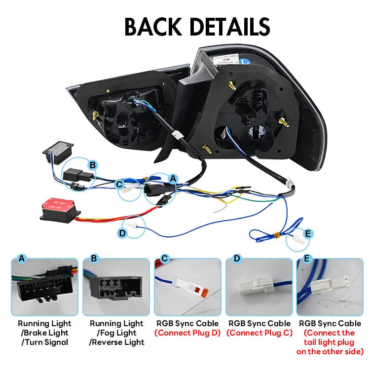 LED-Rückleuchten BMW E90 3er 2009–2012 - am Fahrzeug montiert - Becquet Voiture