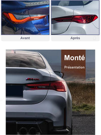 Feux Arrière LED BMW M4 G82 CSL Série 4 G22 G23 G26 Europe - installé sur véhicule - Becquet Voiture