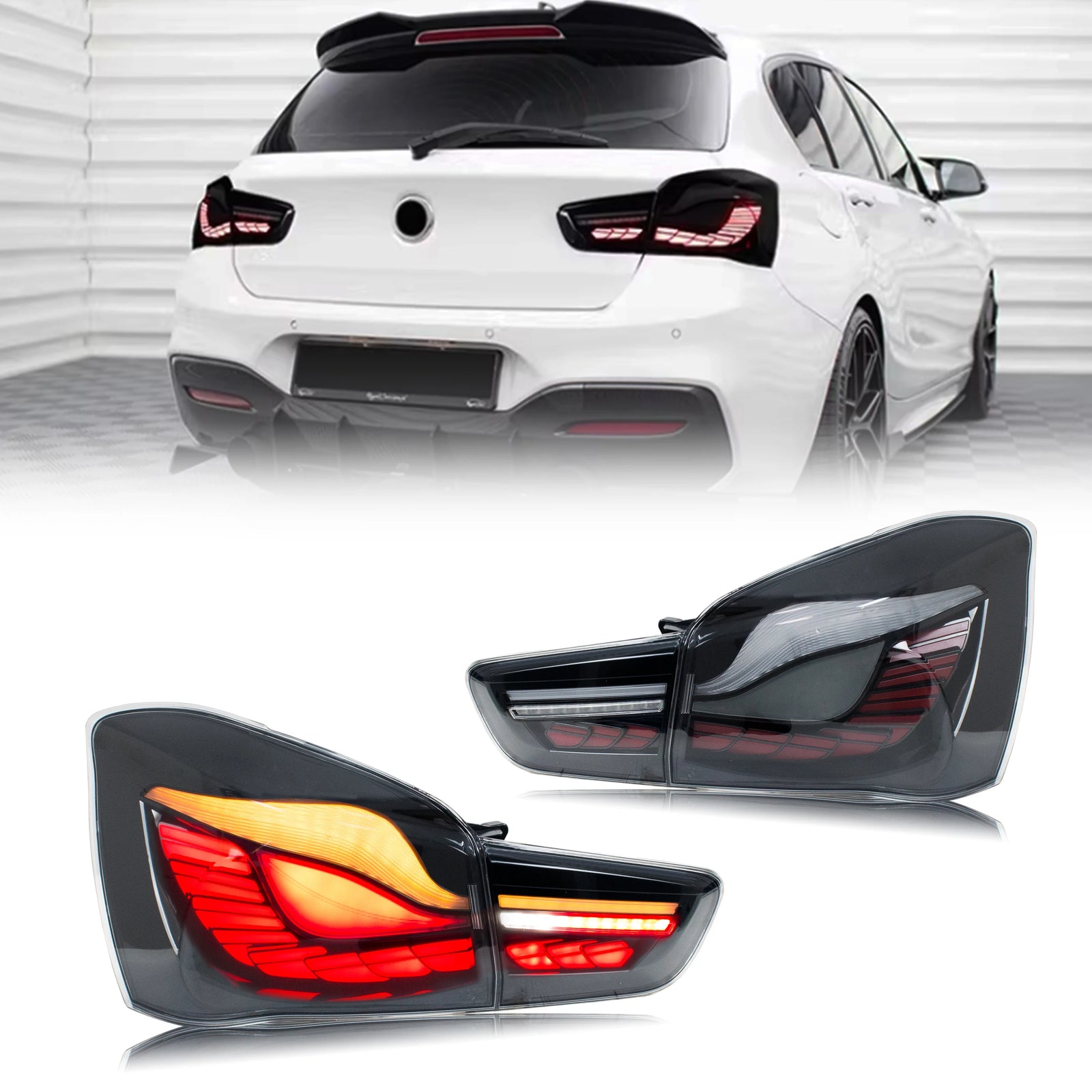 Feux Arrière LED BMW Série 1 F20 F21 LCI 2015-2019 - vue de face - Becquet Voiture