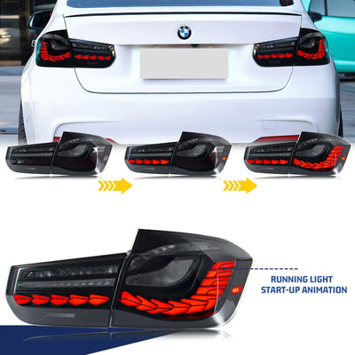 Feux Arrière LED BMW Série 3 F30 F80 M3 2011-2018 - vue arrière - Becquet Voiture