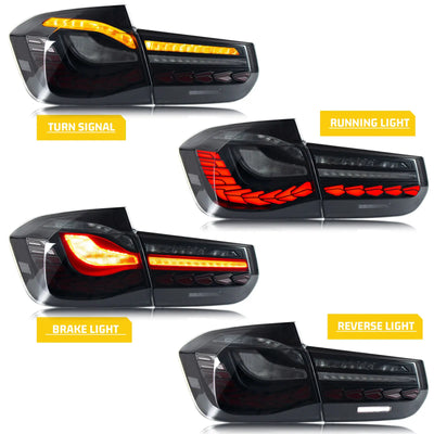 Feux Arrière LED BMW Série 3 F30 F80 M3 2011-2018 - vue de profil - Becquet Voiture