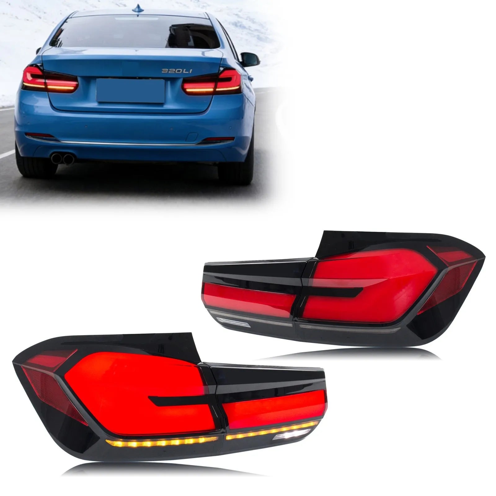 Feux Arrière LED BMW Série 3 F30 M3 Berline 2011-2018 - vue de face - Becquet Voiture