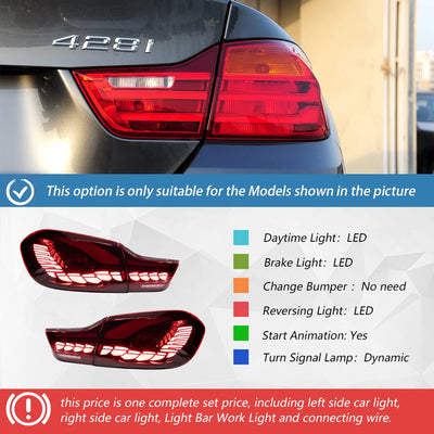 Feux Arrière LED BMW Série 4 F32 F36 F82 M4 2013-2020 - détail du montage - Becquet Voiture