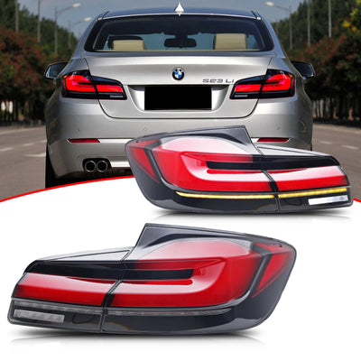 Feux Arrière LED BMW Série 5 F10 F18 LCI 2011-2017 - vue rapprochée - Becquet Voiture