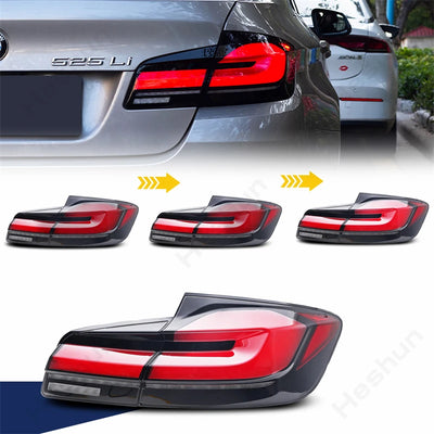 Feux Arrière LED BMW Série 5 F10 F18 M5 2011-2017 Complets - installé sur véhicule - Becquet Voiture
