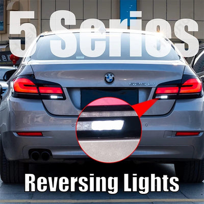 Feux Arrière LED BMW Série 5 F10 F18 M5 2011-2017 Complets - vue arrière - Becquet Voiture
