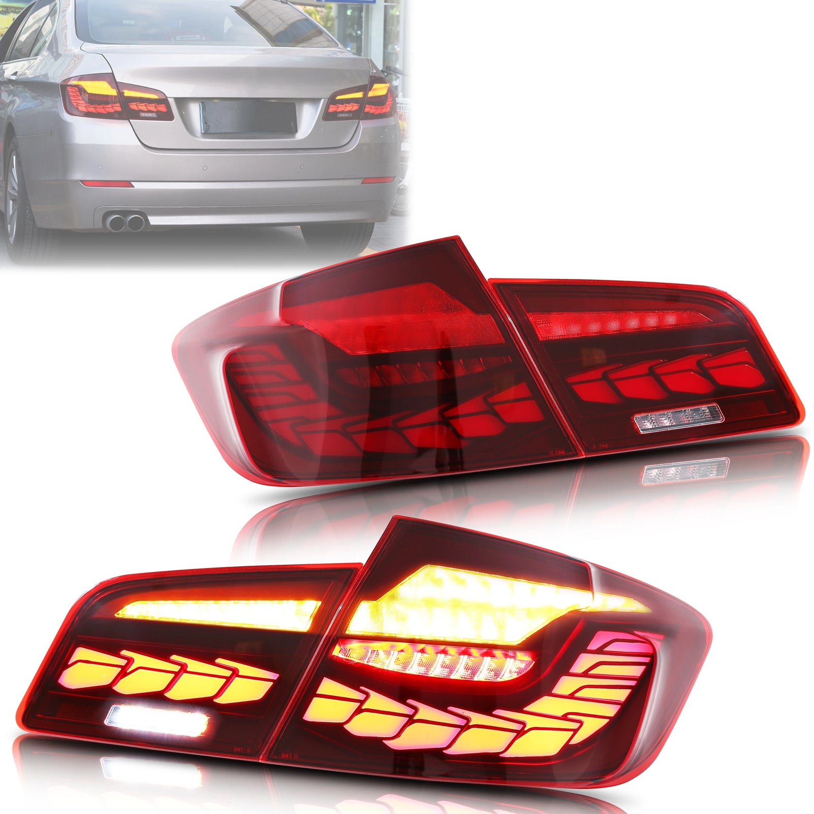 Feux Arriere LED BMW Serie 5 F10 M5 2009-2016 - vue de face - Becquet Voiture